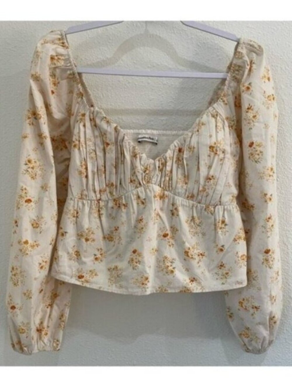 Abercrombie & Fitch Corset Floral Top Puff Sleeve Dainty
